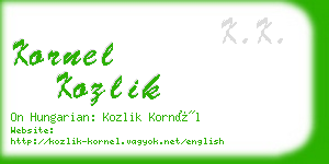 kornel kozlik business card